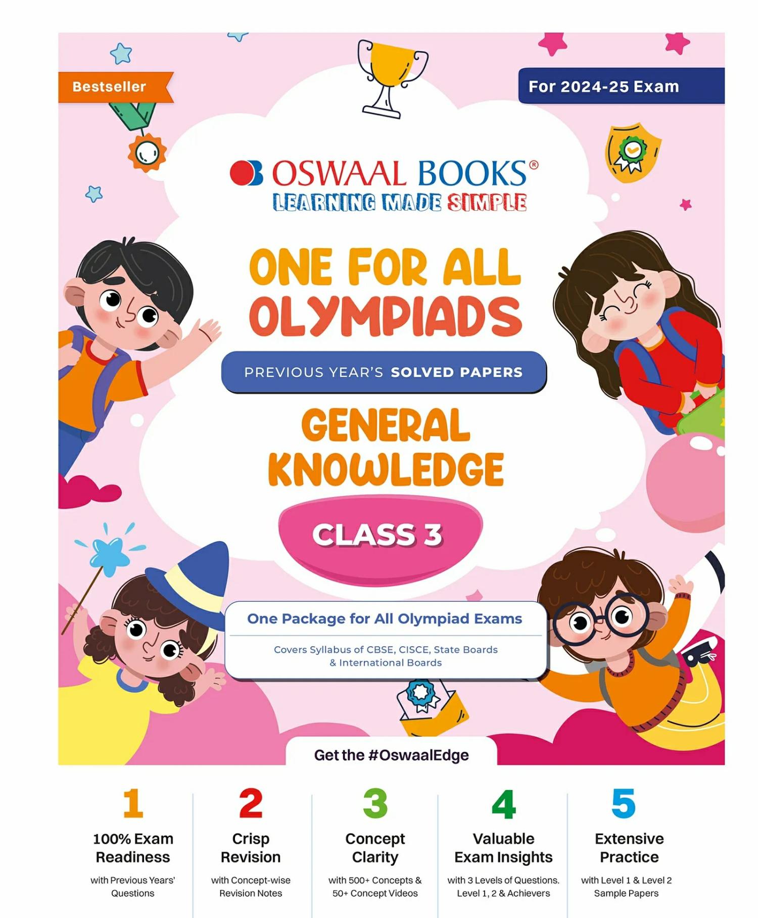 One For All Olympiad Class 3 General Knowledge | Previous Years Solved Papers | For 2024-25 Exam  |   Academic Books Academic Books Academic Books