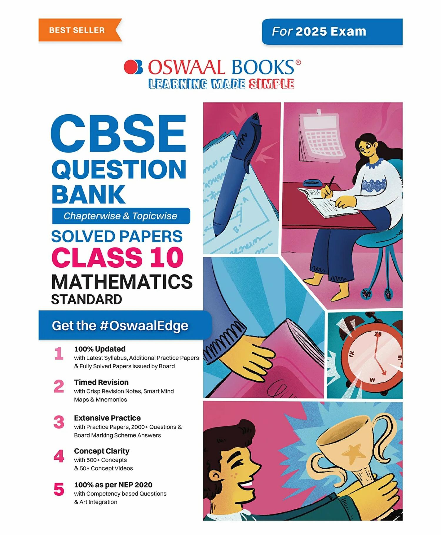 Oswaal Cbse Question Bank Class 10 Mathematics (Standard), Chapterwise And Topicwise Solved Papers For Board Exams 2025  |   Academic Books Academic Books Academic Books