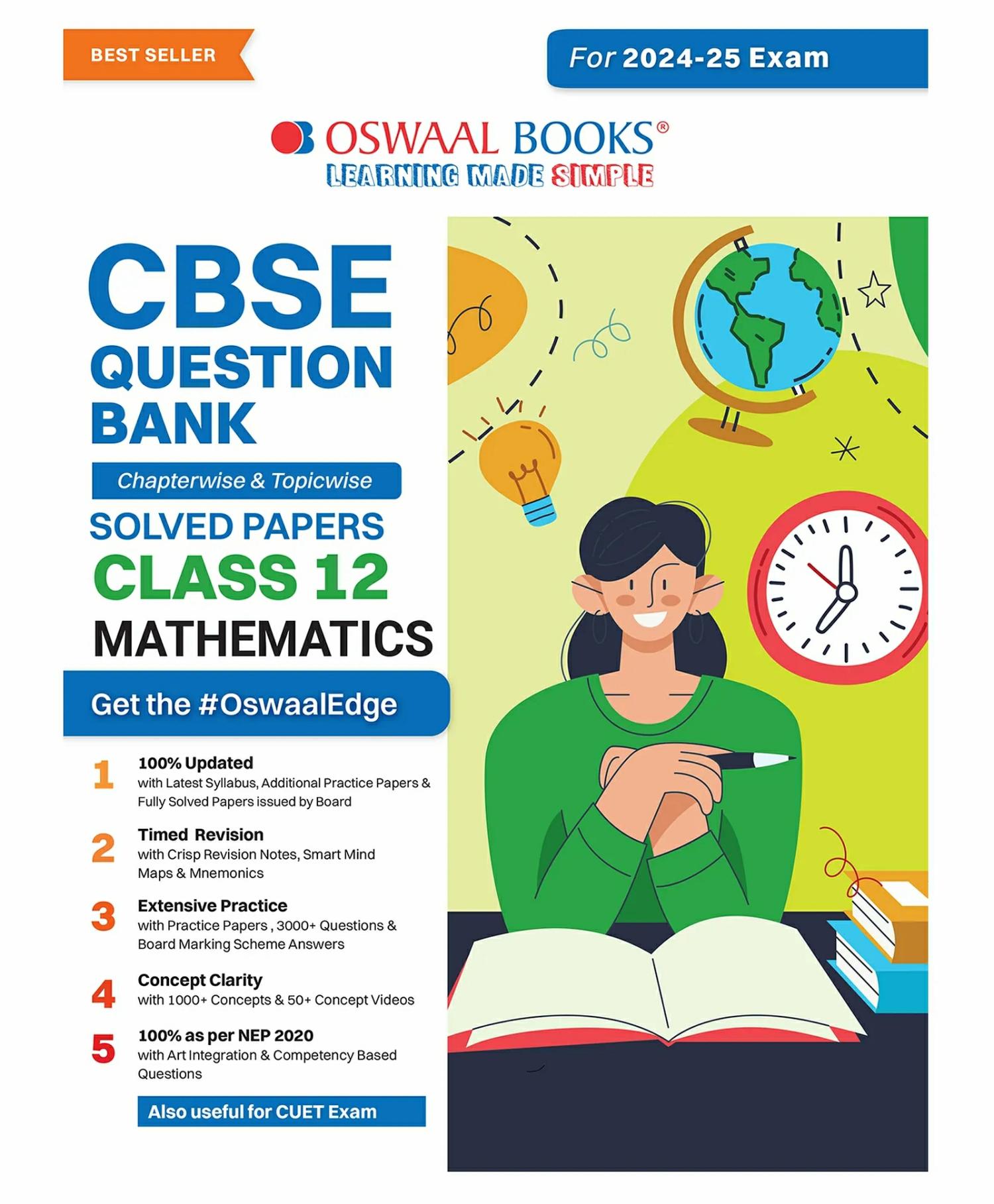 Oswaal Cbse Question Bank Class 12 Mathematics, Chapterwise And Topicwise Solved Papers For Board Exams 2025  |   Academic Books Academic Books Academic Books