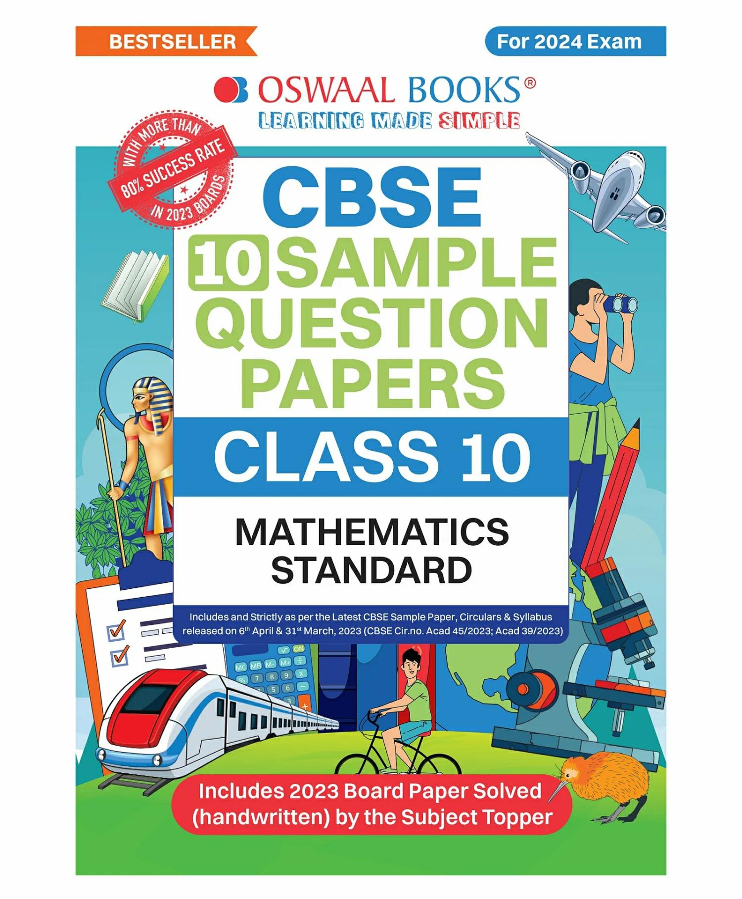 Oswaal Cbse Sample Question Papers Class 10 Mathematics Standard Book (For Board Exams 2024) 2023-24  |   Academic Books Academic Books Academic Books