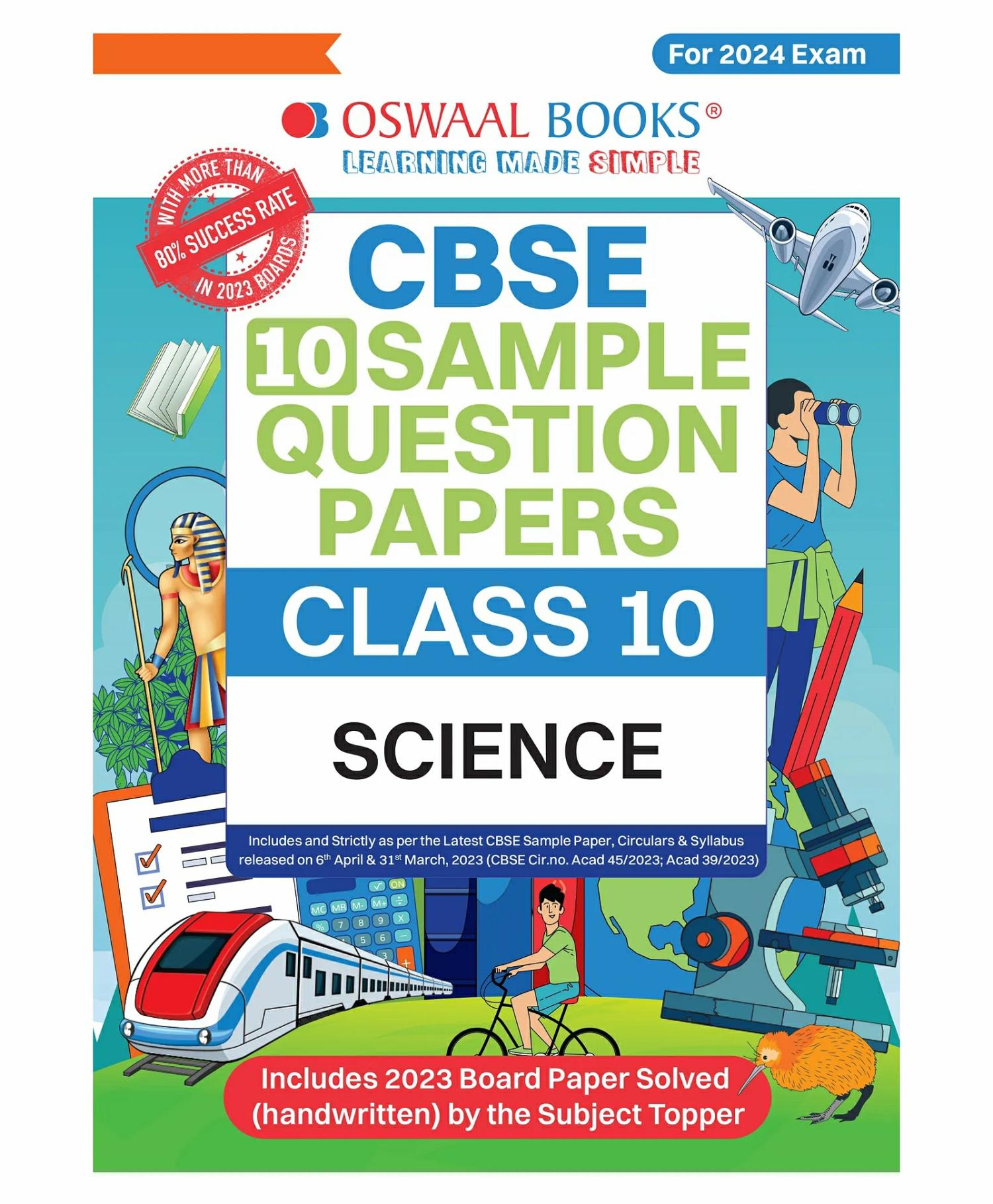 Oswaal Cbse Sample Question Papers Class 10 Science Book (For Board Exams 2024) 2023-24  |   Academic Books Academic Books Academic Books