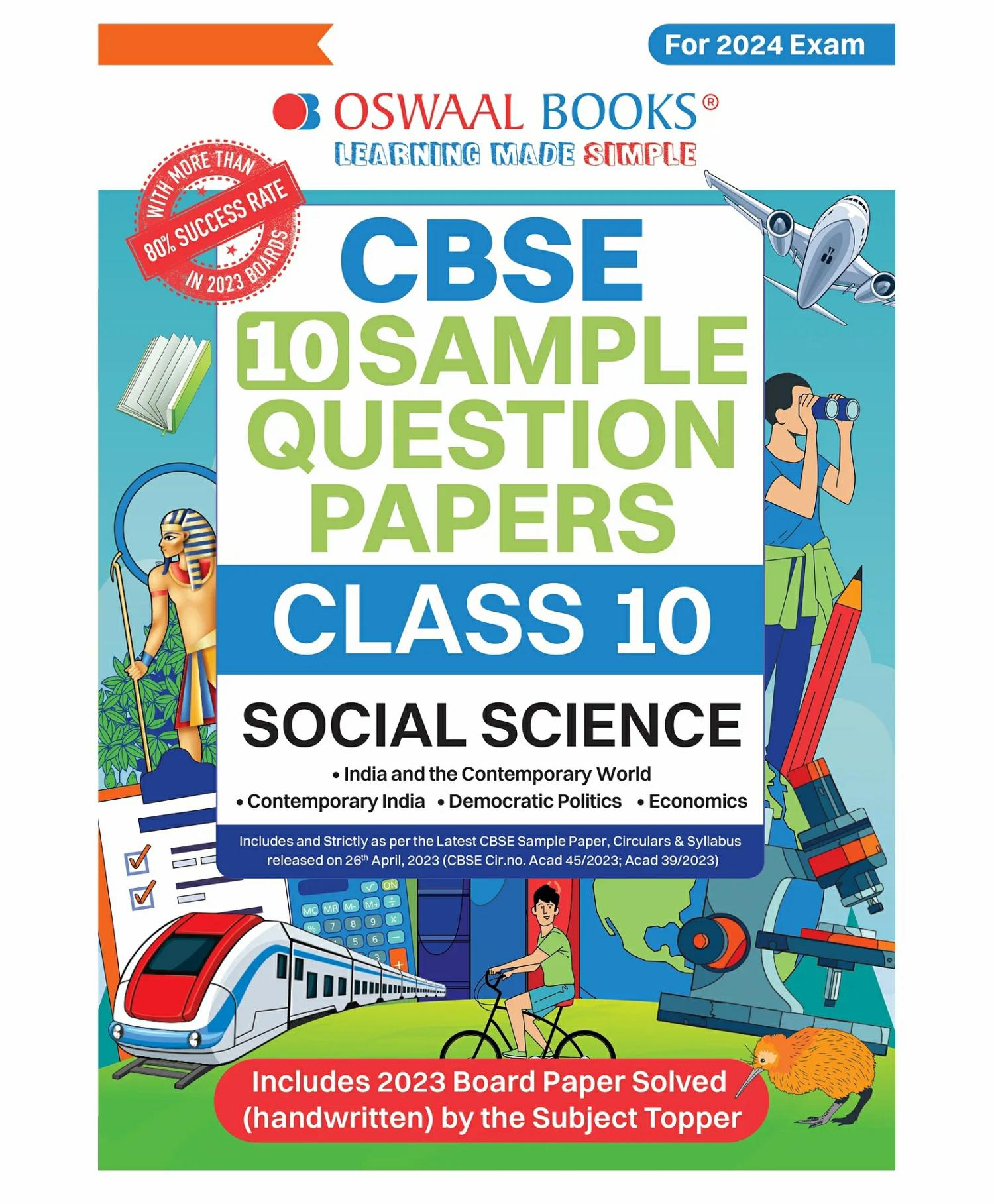 Oswaal Cbse Sample Question Papers Class 10 Social Science Book (For Board Exams 2024) 2023-24  |   Academic Books Academic Books Academic Books