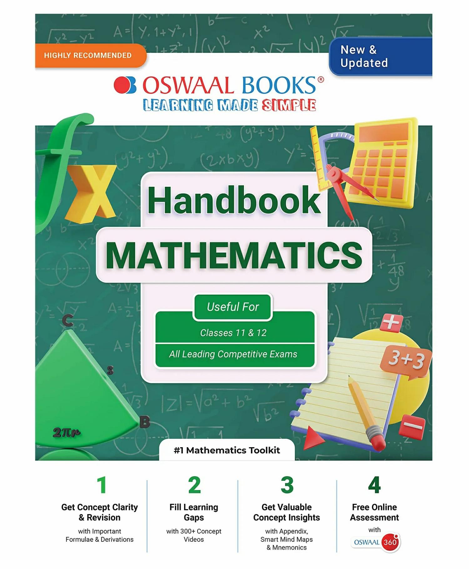 Oswaal Handbook Classes 11 & 12 All Leading Competitive Exams New & Updated- Mathematics  |   Academic Books Academic Books Academic Books