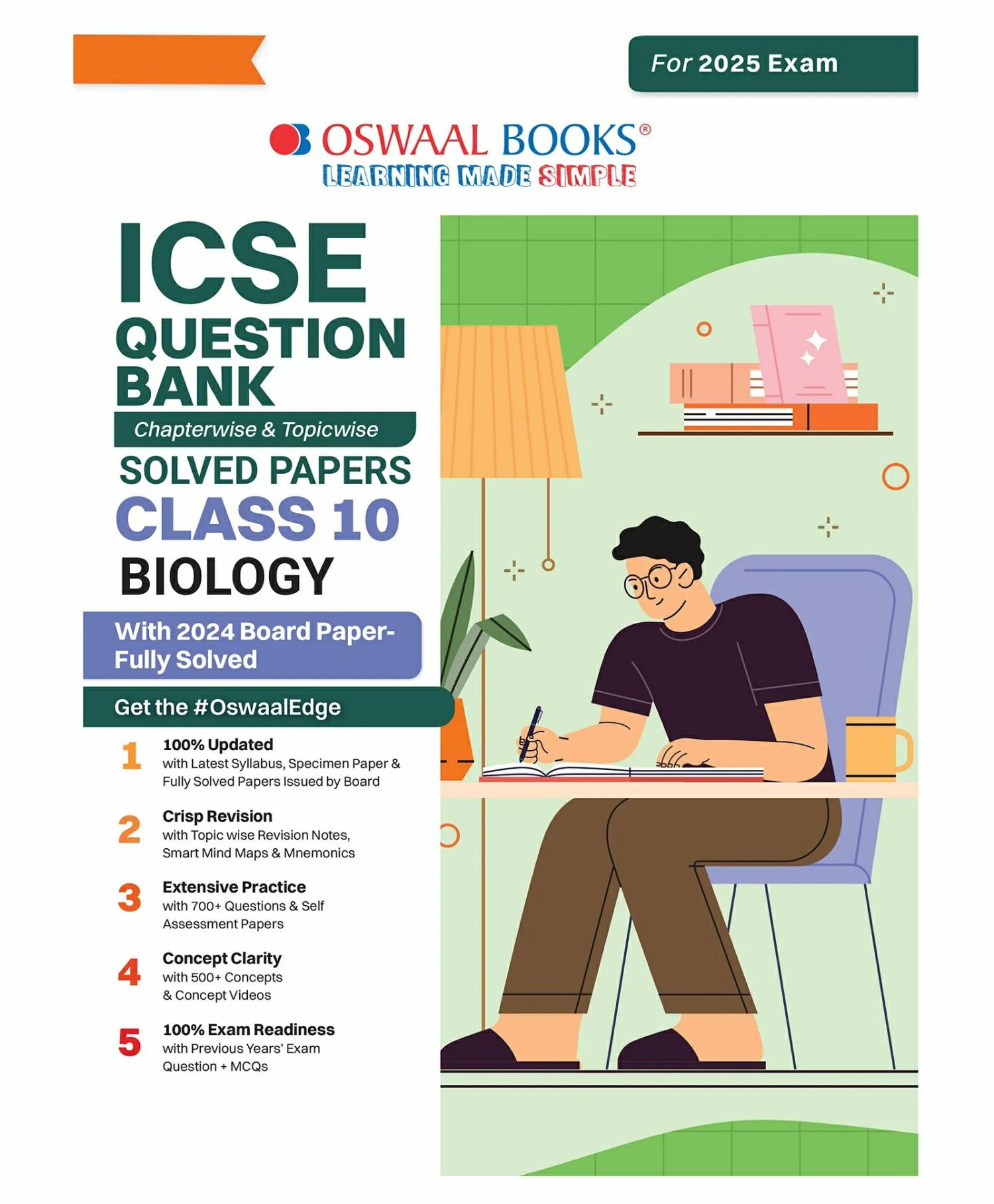 Oswaal Icse Question Bank Chapter-Wise Topic-Wise Class 10 Biology | For 2025 Board Exams  |   Academic Books Academic Books Academic Books