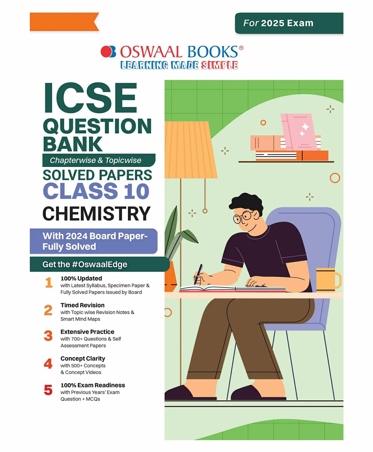 Oswaal Icse Question Bank Class 10 Chemistry | Chapterwise | Topicwise | Solved Papers | For 2025 Board Exams  |   Academic Books Academic Books Academic Books