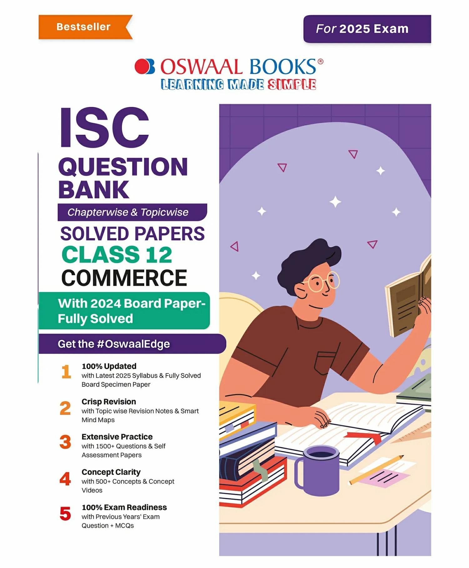 Oswaal Isc Question Bank Class 12 Commerce | Chapterwise | Topicwise  | Solved Papers  | For Board Exams 2025  |   Academic Books Academic Books Academic Books