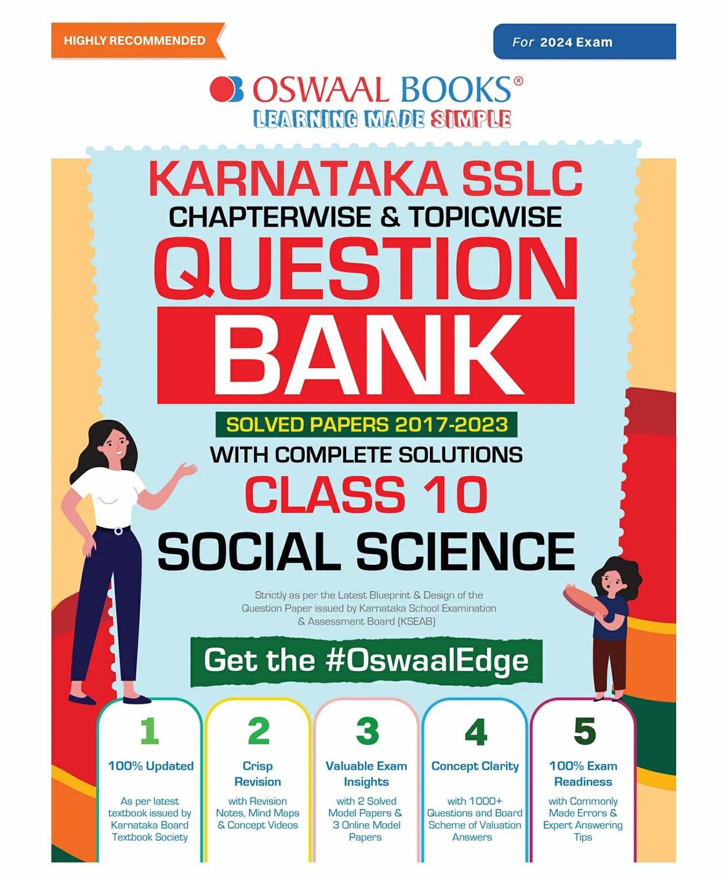 Oswaal  Karnataka Sslc Question Bank Class 10 Chapterwise & Topicwise (For 2024 Exam) – Social Science Book  |   Academic Books Academic Books Academic Books