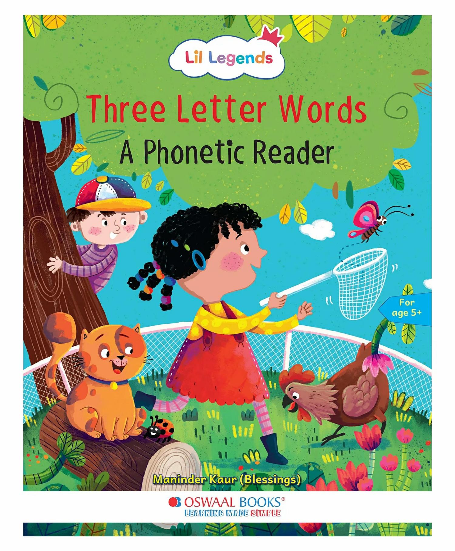 Oswaal Lil Legends Three Letter Words  Phonic Reading Book  English Reading Book For Kids  For Kids  Age 3-5 Years  |   Read & Learn Read & Learn Read & Learn