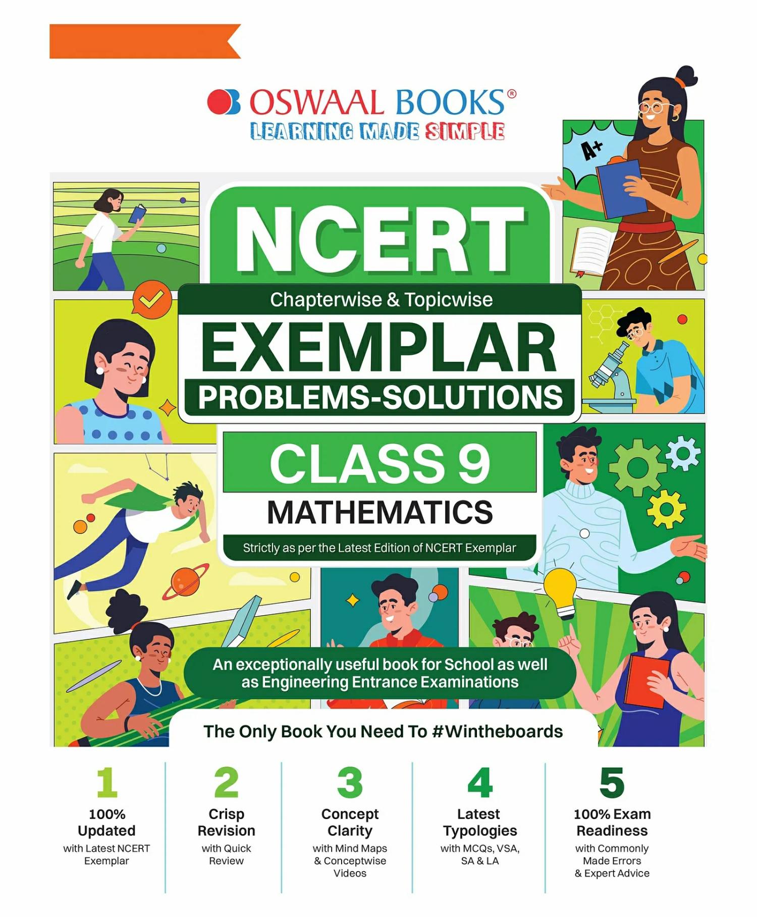 Oswaal  Ncert Exemplar Problems – Solutions Class 9 For 2024 Exam – Mathematics Book  |   Academic Books Academic Books Academic Books