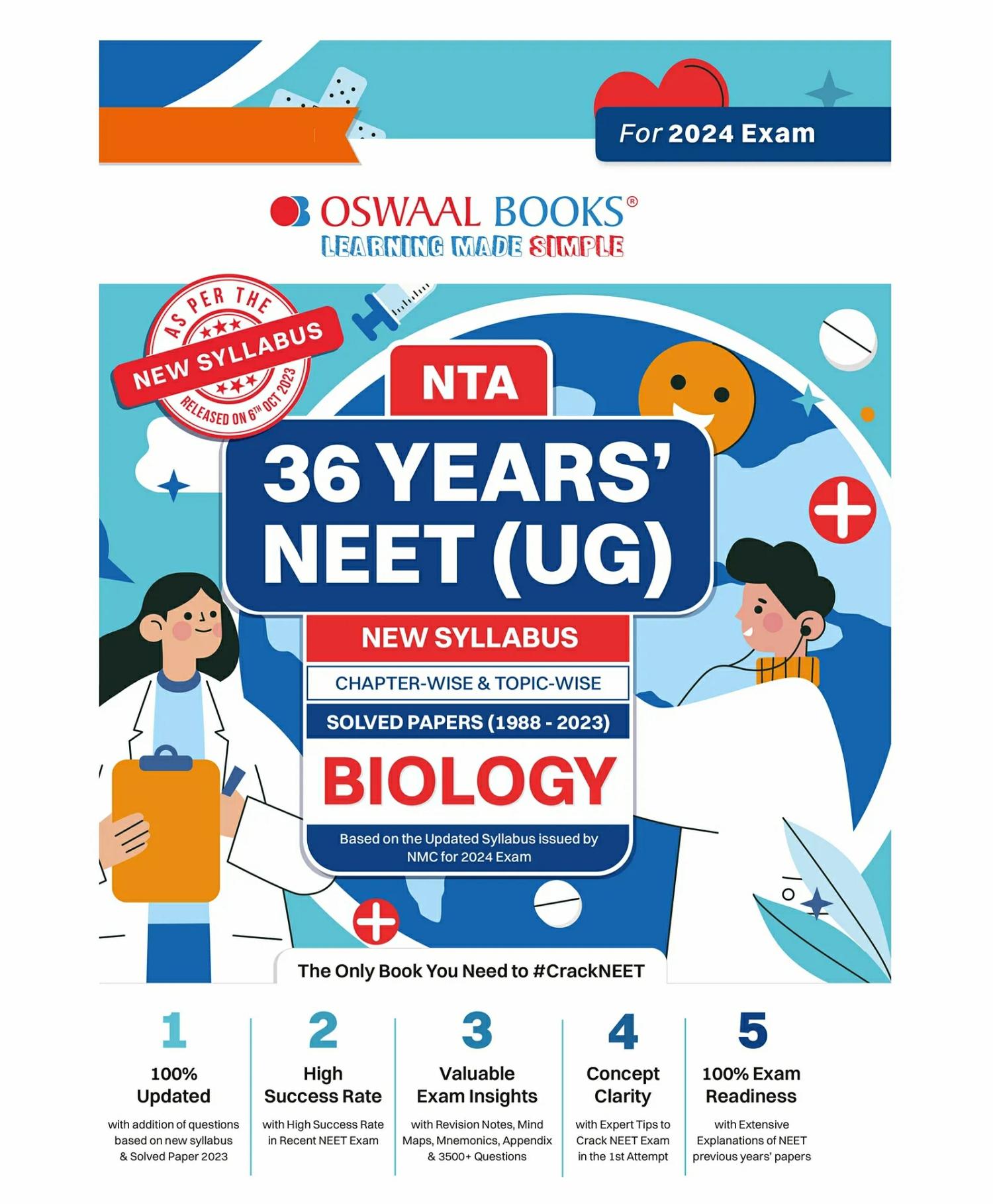 Oswaal Neet (Ug) 36 Years Chapter-Wise Topic-Wise Solved Papers Biology For 2024 Exams ( New Edition)  |   Academic Books Academic Books Academic Books