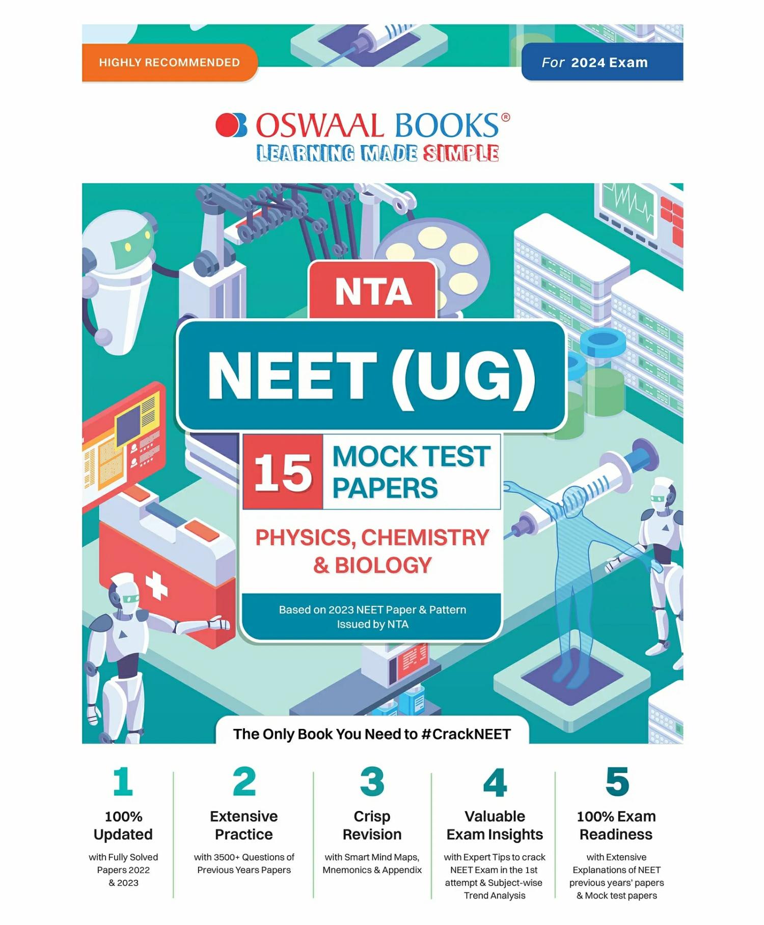 Oswaal  Neet Ug Mock Test 15 Sample Question Papers For 2024 Exam Physics Chemistry Biology – English  |   Academic Books Academic Books Academic Books