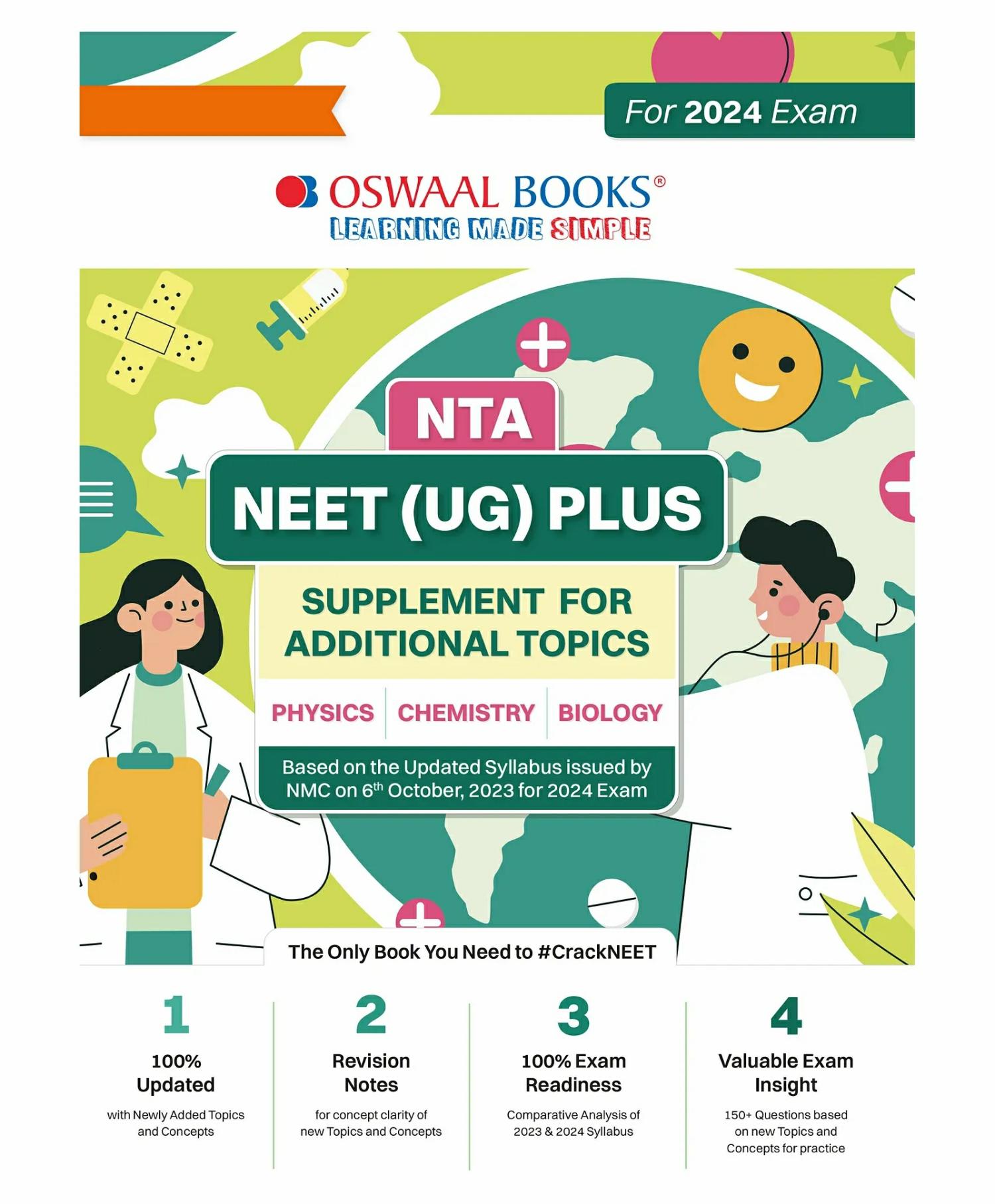 Oswaal  Nta Neet (Ug) Plus Supplement For Additional Topics (Physics Chemistry Biology) (For 2024 Exam) | As Per Nmc Neet Updated Syllabus  |   Academic Books Academic Books Academic Books