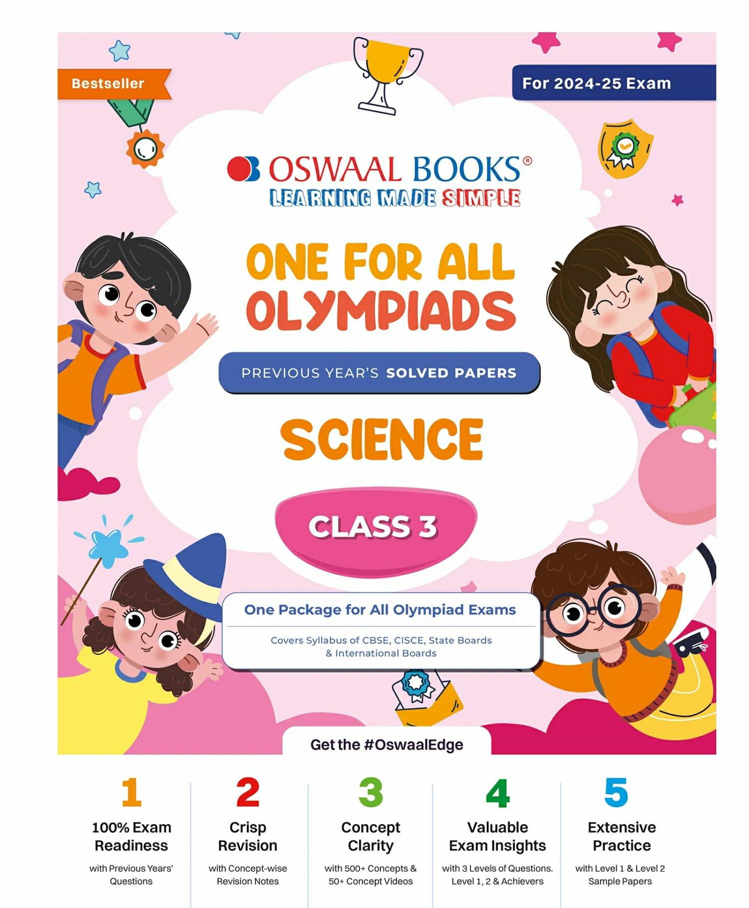 Oswaal One For All Olympiad Class 3 Science | Previous Years Solved Papers | For 2024-25 Exam  |   Academic Books Academic Books Academic Books