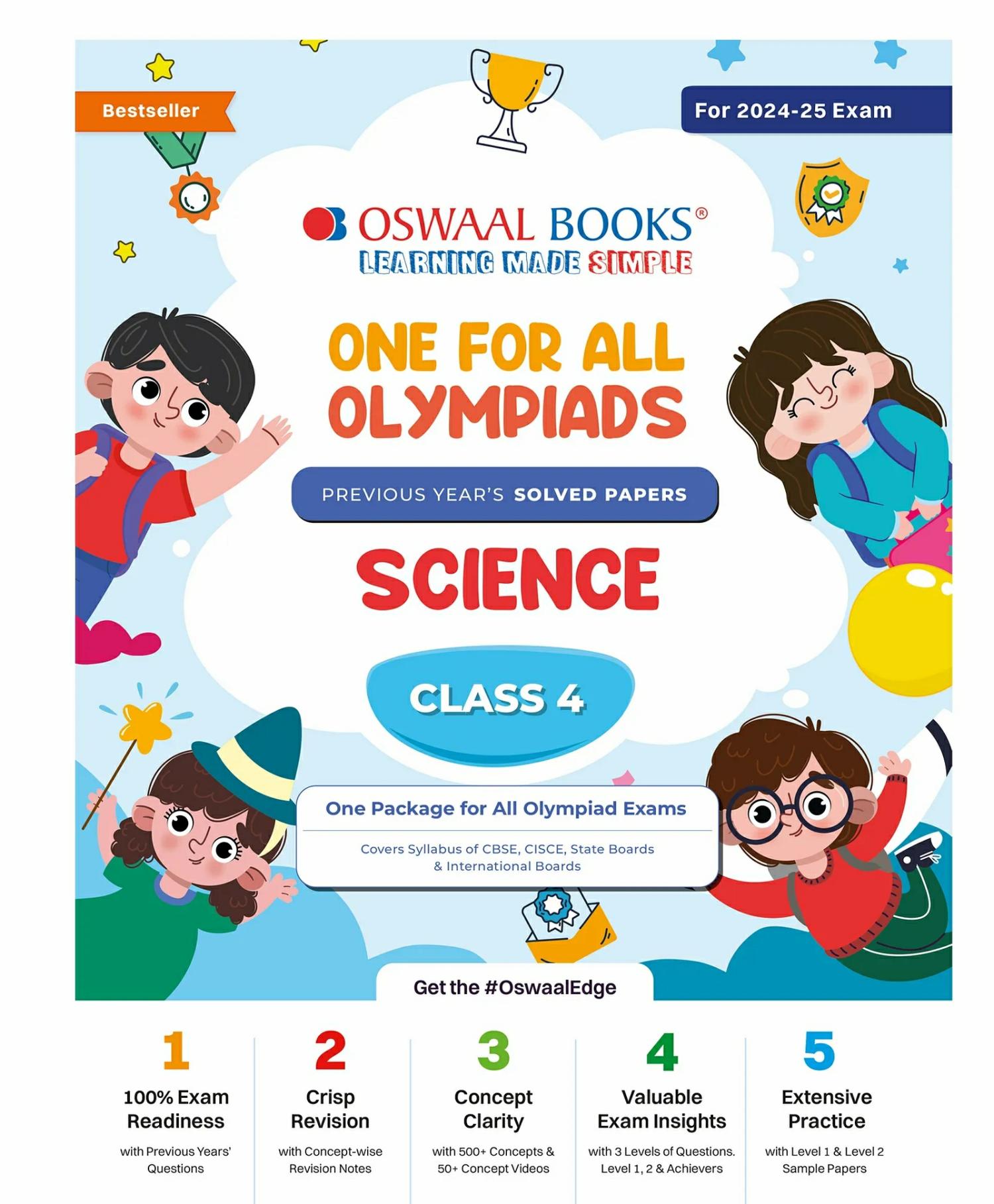 Oswaal One For All Olympiad Class 4 Science | Previous Years Solved Papers | For 2024-25 Exam  |   Academic Books Academic Books Academic Books