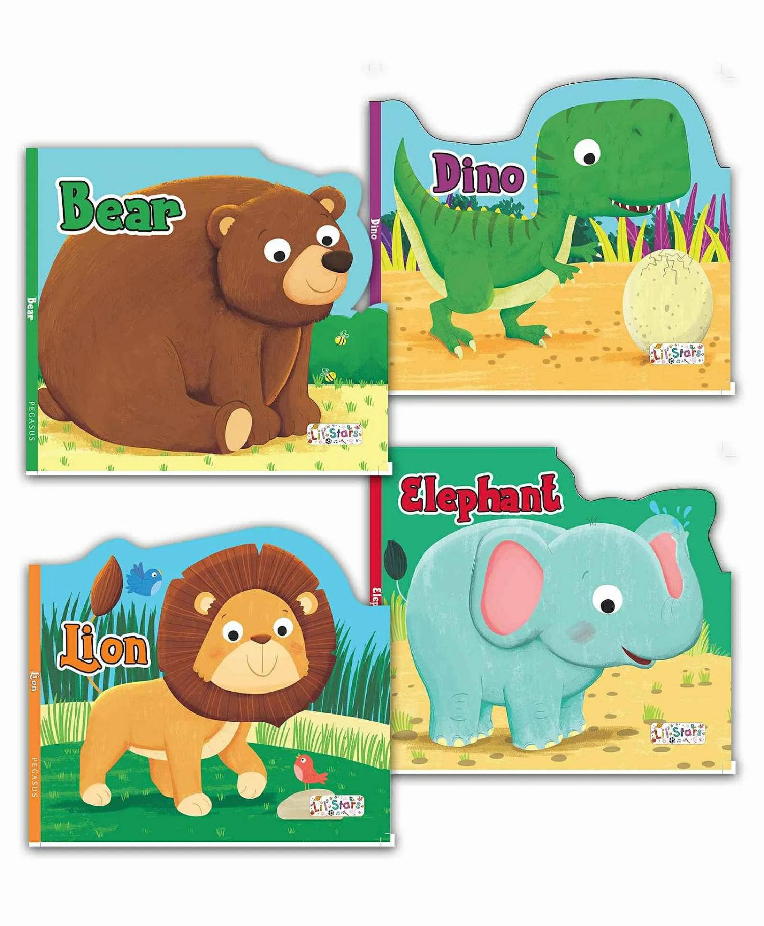 Pegaugs Big Animal Shaped Board Books Set Of 4 – English  |   Board Books Board Books Board Books