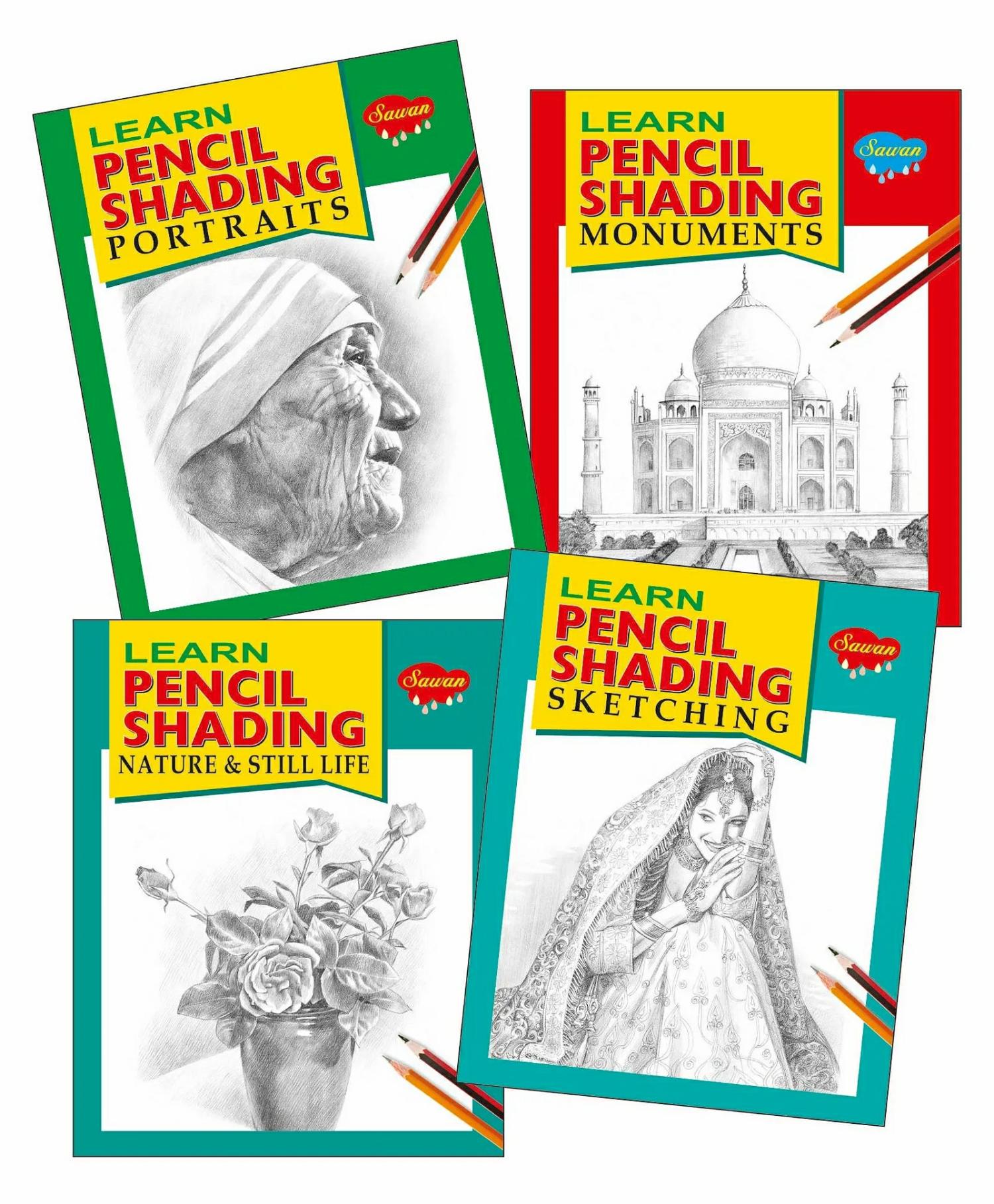 Pencil Shading Books Set Of 4 – English  |   Crafts, Hobbies & Activity Books Crafts, Hobbies & Activity Books Crafts