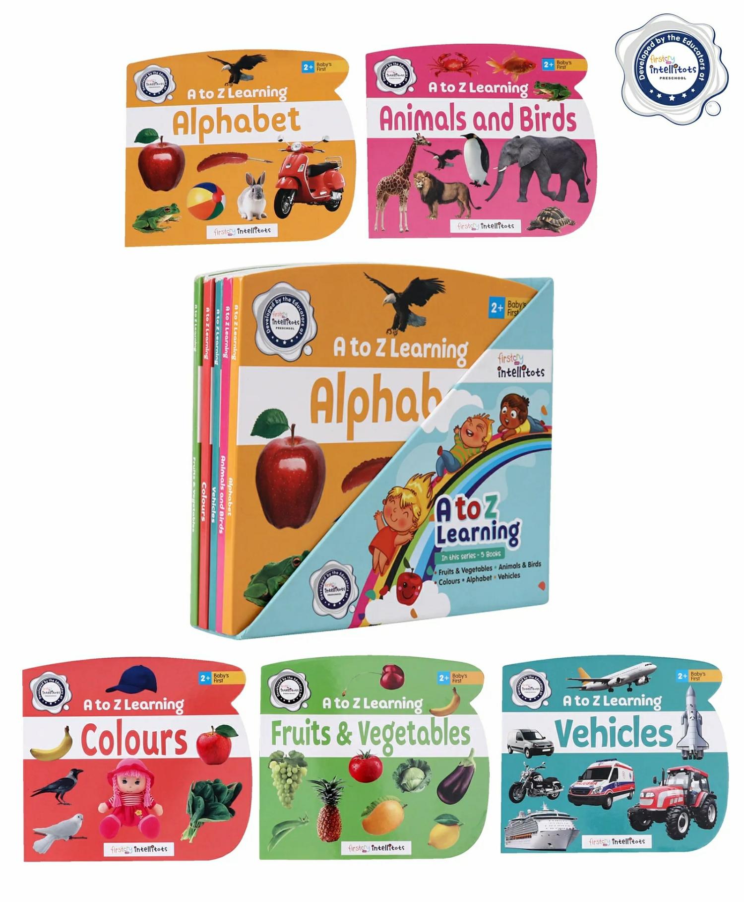 Preschool A To Z Learning Set Of 5 – English  |   Board Books Board Books Board Books