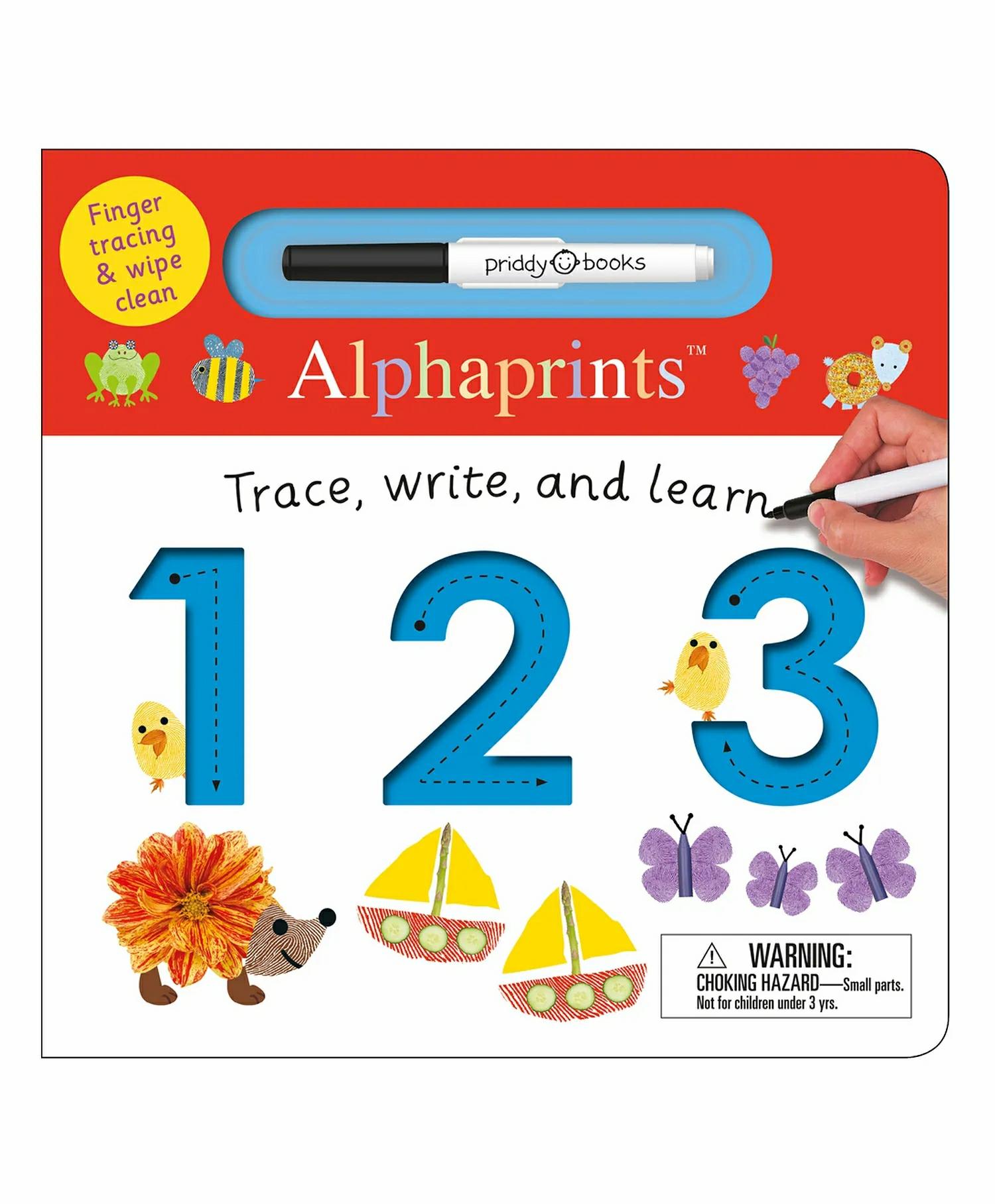 Priddy Alphaprints Trace, Write & Learn 123 Wipe & Clean Book – English  |   Board Books Board Books Board Books