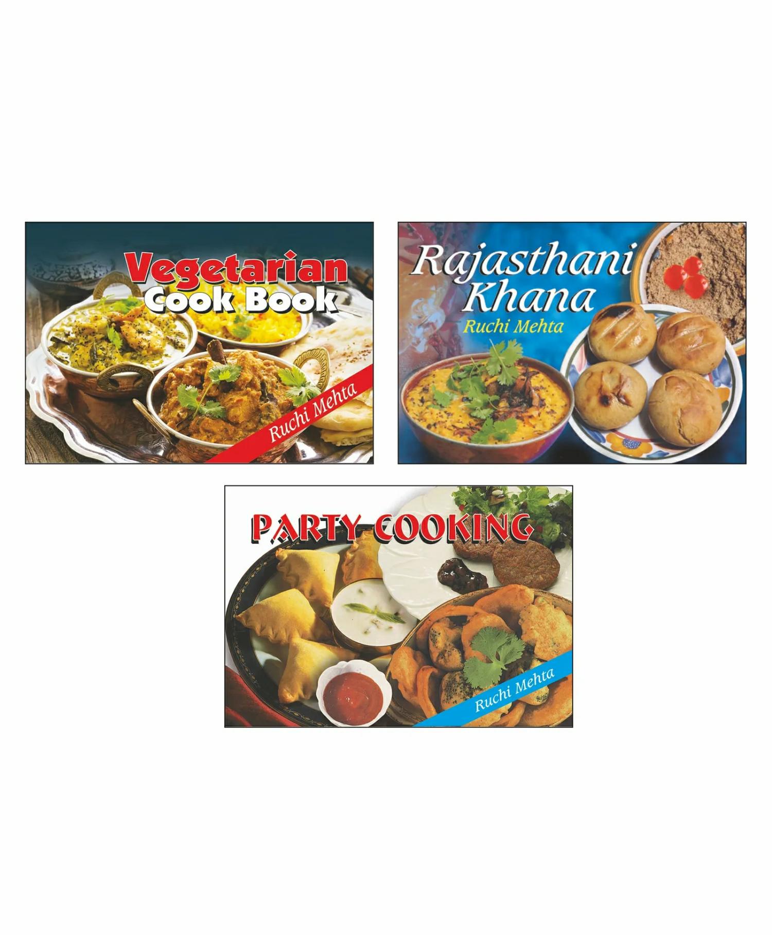 Ruchi Mehta Party Cooking Vegetarian Cook Book And Rajasthani Khana Cookery Books Set Of 3 – English  |   Pregnancy & Parenting Books Pregnancy & Parenting Books Pregnancy & Parenting Books