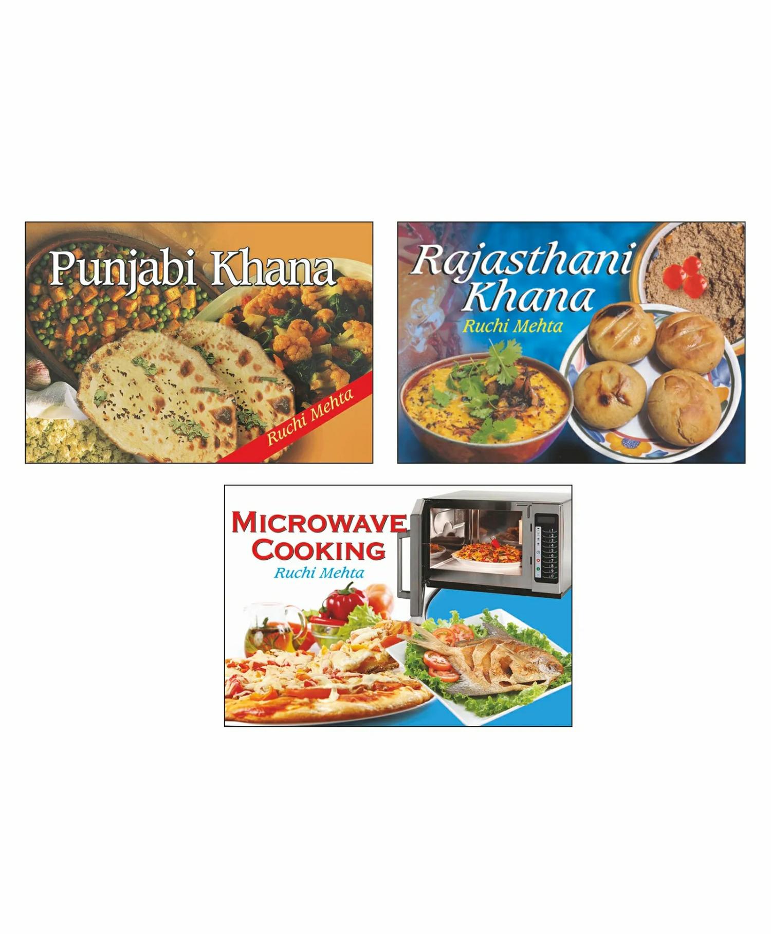 Ruchi Mehta Punjabi Khana Rajasthani Khana And Microwave Cooking Cookery Books Set Of 3 – English  |   Pregnancy & Parenting Books Pregnancy & Parenting Books Pregnancy & Parenting Books