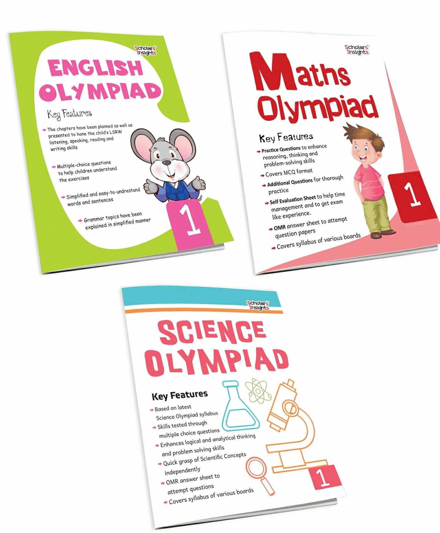 Scholars Insights Olympiad English Maths And Science Workbooks Grade 1 Set Of 3 – English  |   Academic Books Academic Books Academic Books