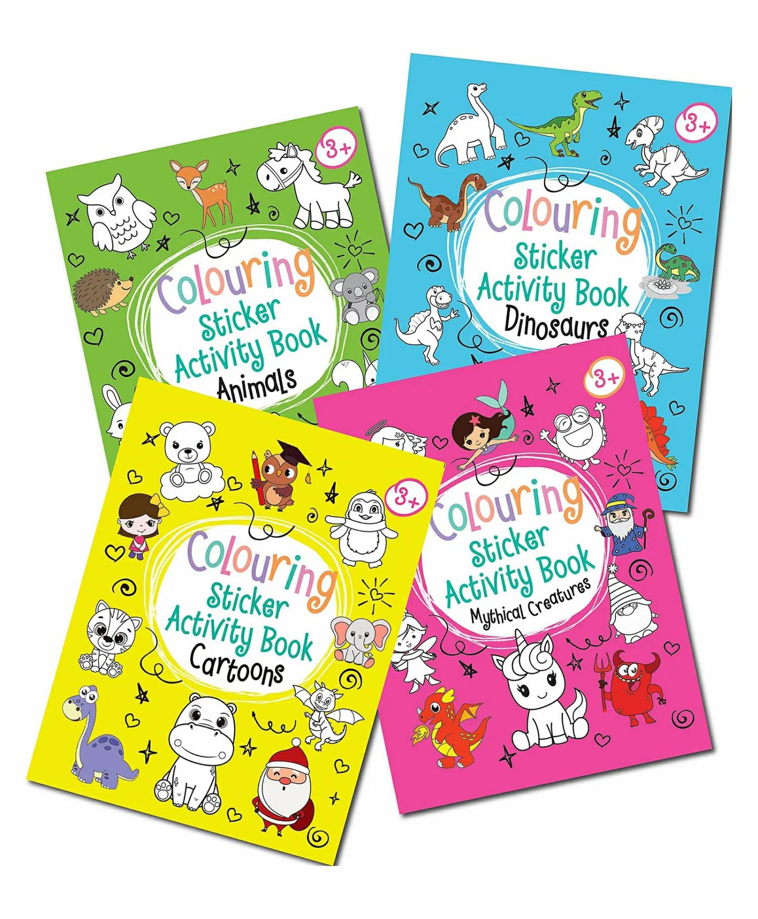 Set Of 4 Colouring Sticker Activity Book – English  |   Crafts, Hobbies & Activity Books Crafts, Hobbies & Activity Books Crafts