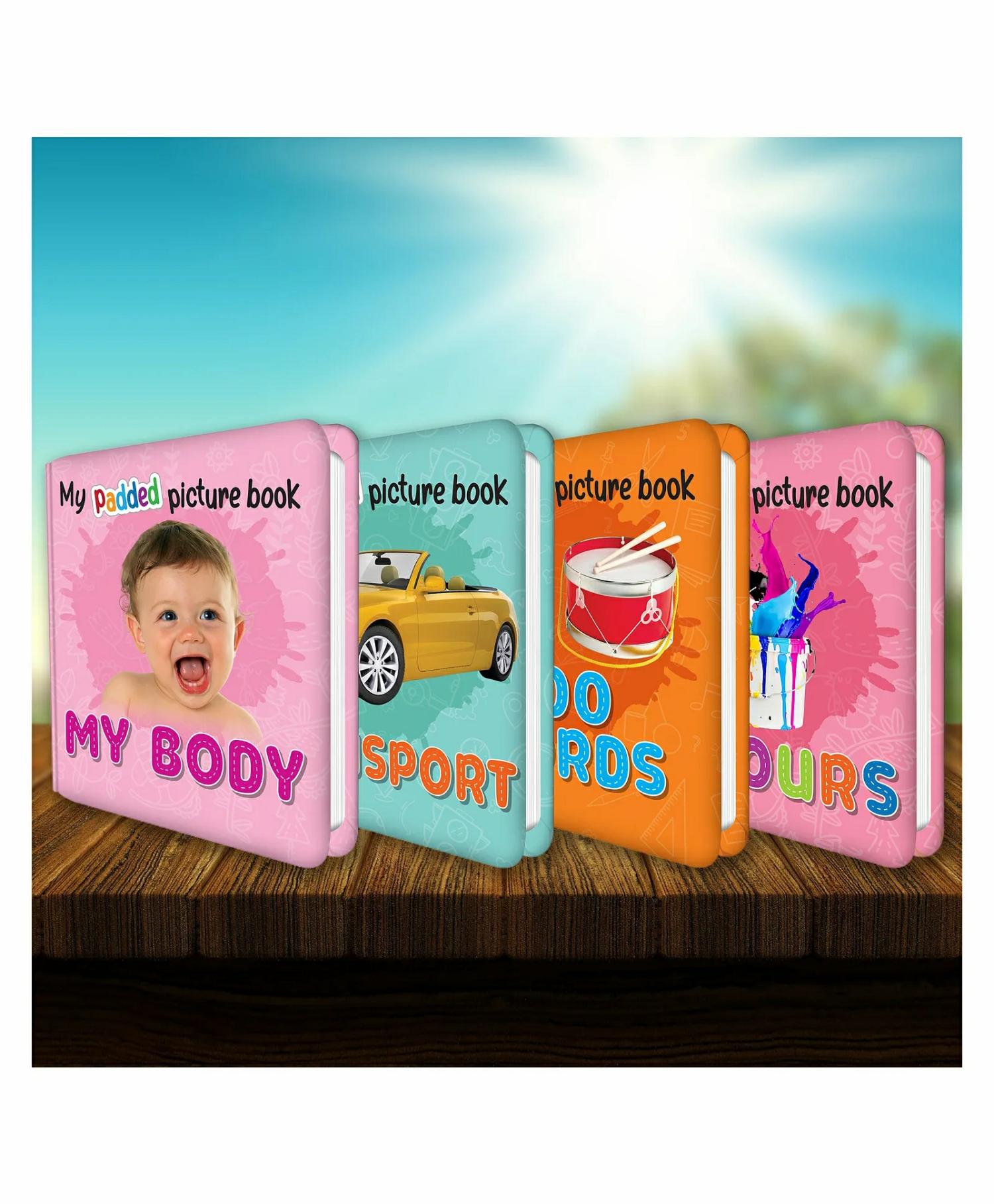 Set Of 4 My Padded Picture Book My Body  Transport 100 Words And Colours Discovering The World In Four Vibrant Picture Books: My Body Transport 100 Words And Colours – English  |   Read & Learn Read & Learn Read & Learn