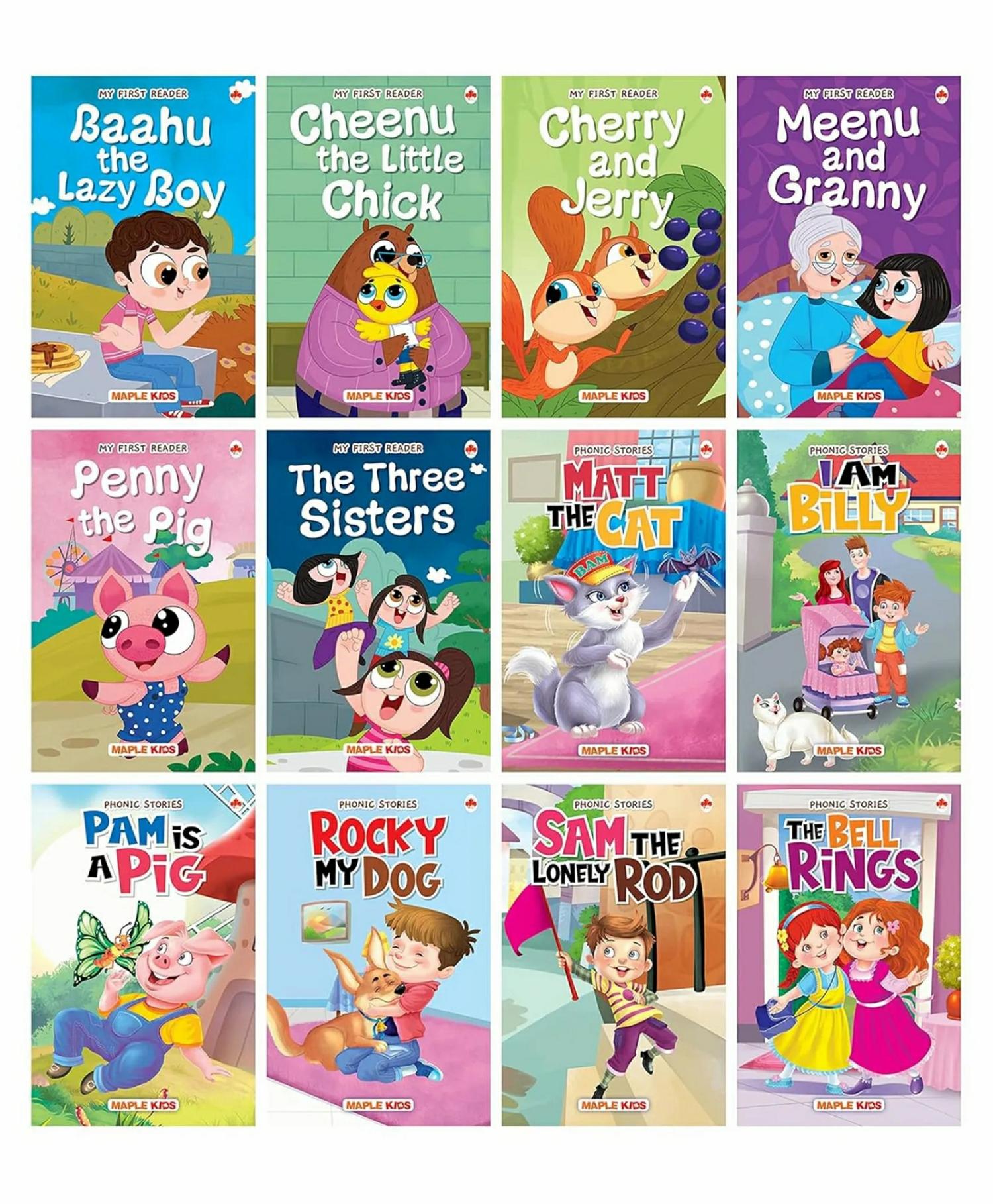 Story Book For Kids First Reader Illustrated Phonic Stories Pack Of 12 Books -English  |   Picture Books Picture Books Picture Books