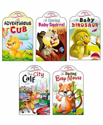 Story Books Baby Animals Series Cub Squirrel Dino Calf Mouse Set Of 5 – English  |   Story Books Story Books