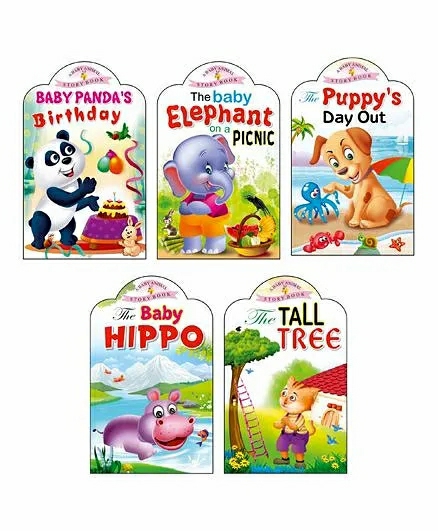 Story Books Baby Animals Series Panda Elephant Puppy Hippo Kitty Set Of 5 – English  |   Story Books Picture Books Picture Books