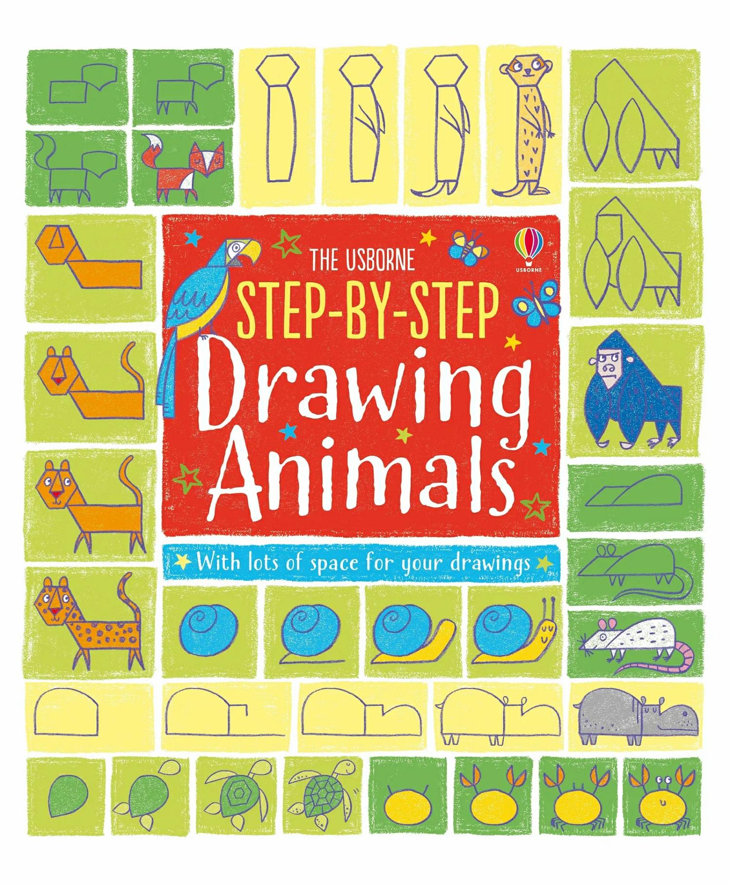 Usborne Books Step By Step Drawing Animals – English  |   Drawing & Coloring Book Drawing & Coloring Book Drawing & Coloring Book