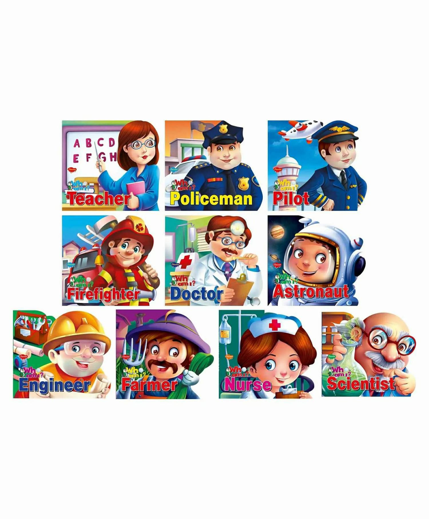 Who Am I Die Cut Shape Board Community Helpers Books Pack Of 10 – English  |   Board Books Board Books Board Books