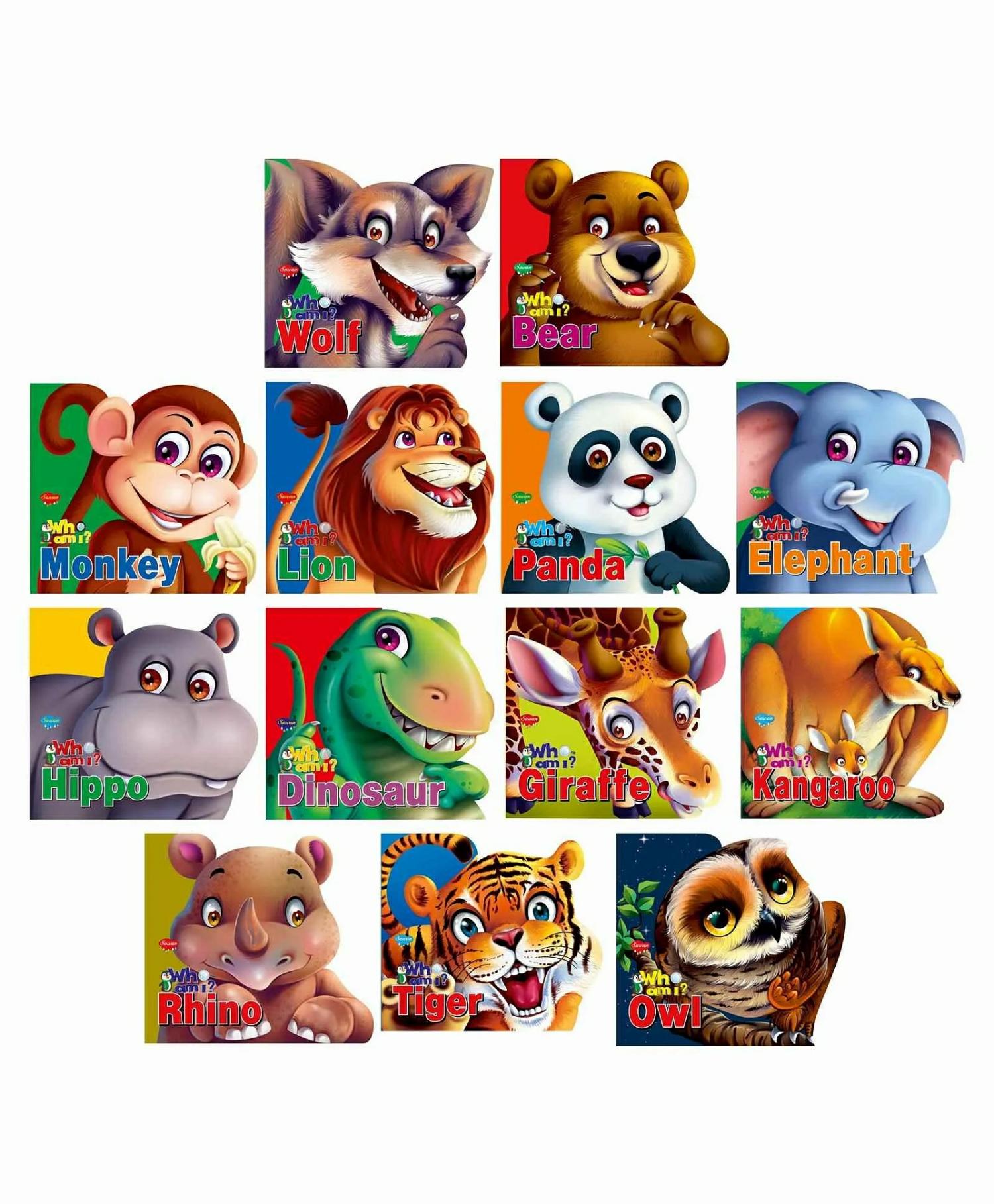 Who Am I Die Cut Shape Board Wild Animal Books Pack Of 13 – English  |   Board Books Board Books Board Books