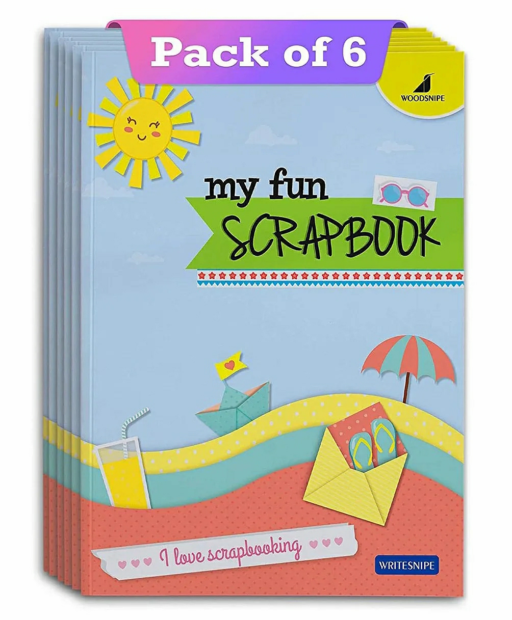 Woodsnipe A4 Size Scrap Books For Kids Pack Of 6 – 192 Pages  |   Crafts, Hobbies & Activity Books Crafts, Hobbies & Activity Books Crafts