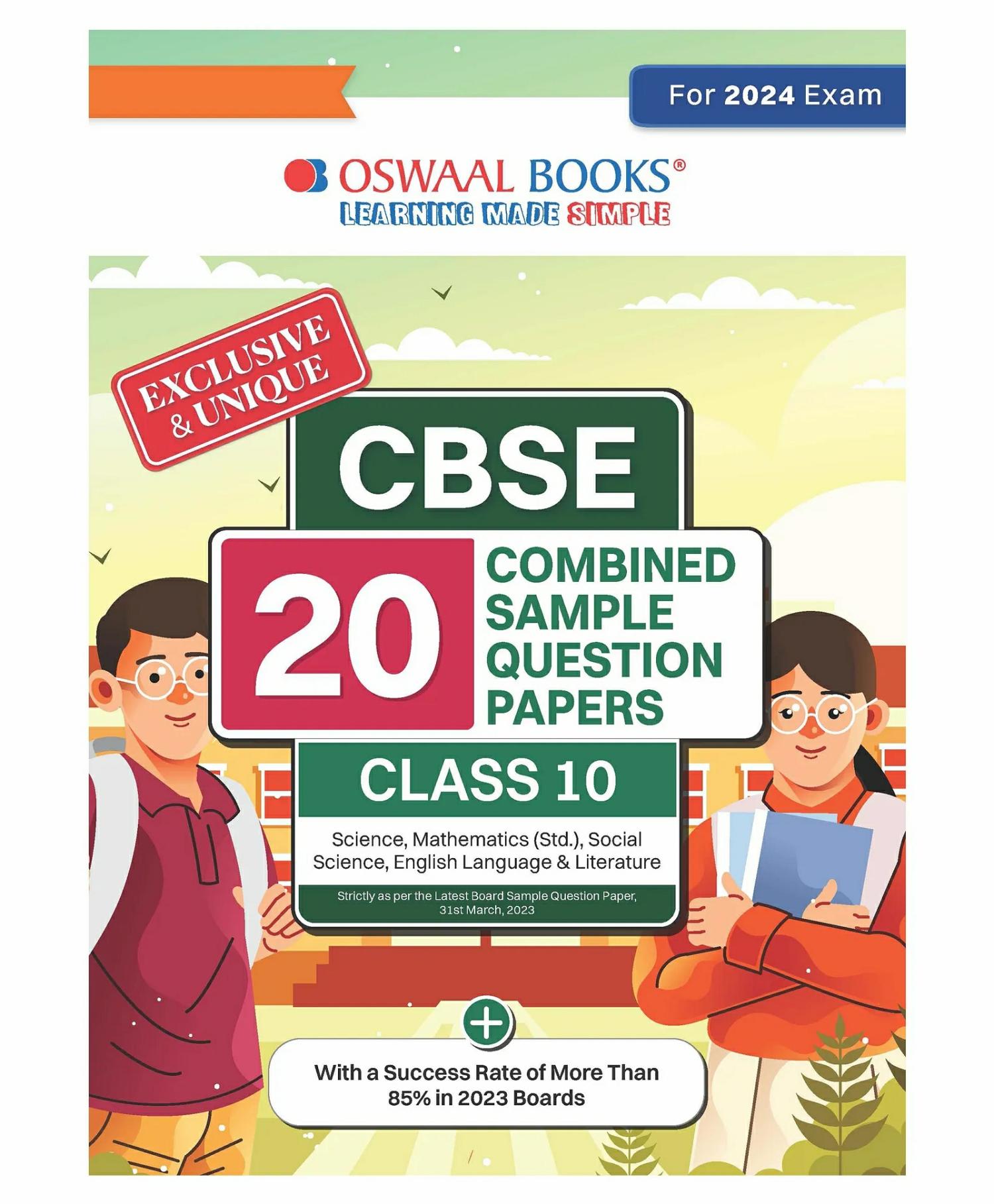 Oswaal Cbse 20 Combined Sample Question Papers Class 10 For 2024 Board Exams ( Science Mathematics Standard Social Science English Language And Literature)  |   Academic Books Academic Books Academic Books