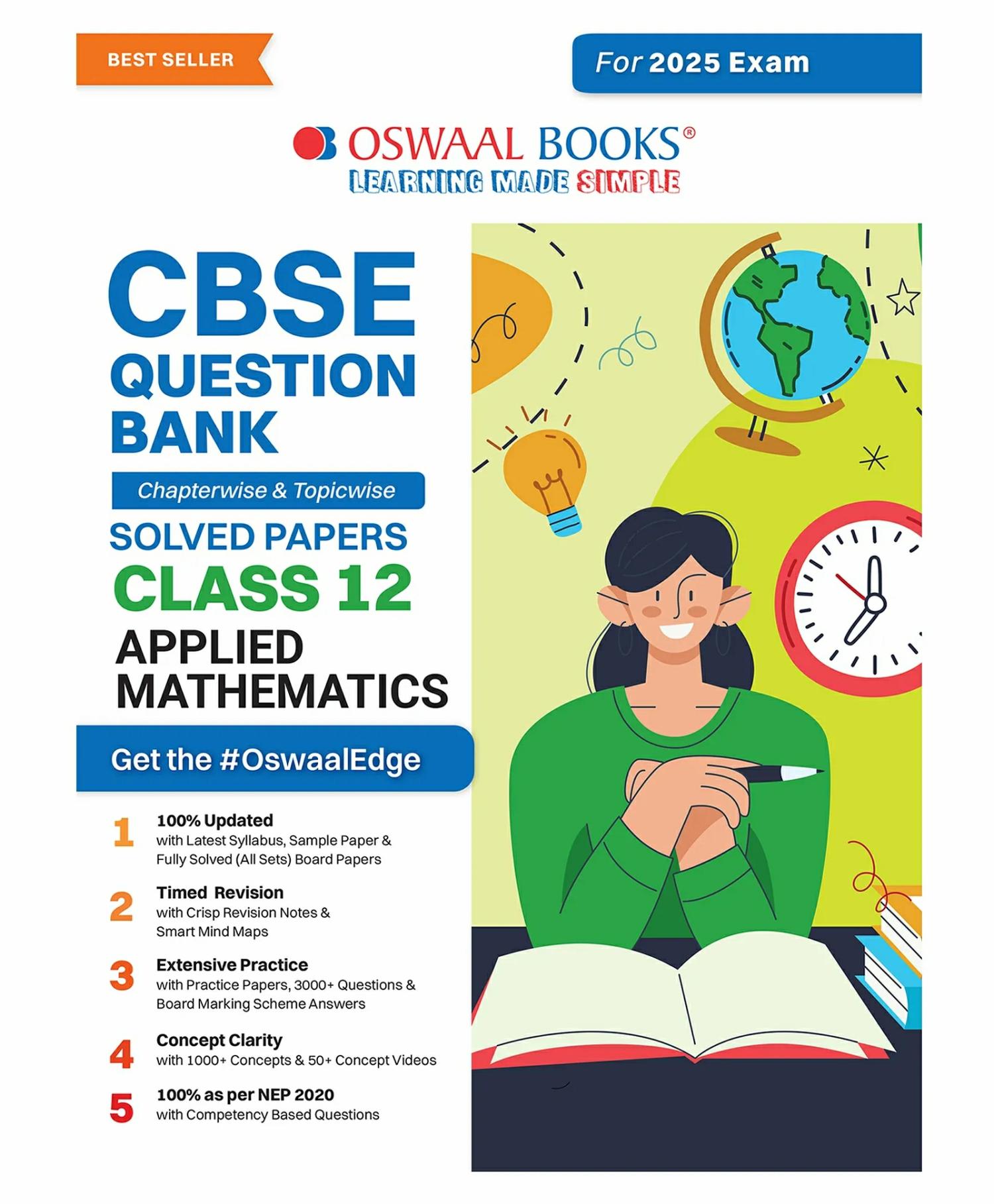 Oswaal Cbse Question Bank Class 12 Applied Mathematics, Chapterwise And Topicwise Solved Papers For Board Exams 2025  |   Academic Books Academic Books Academic Books