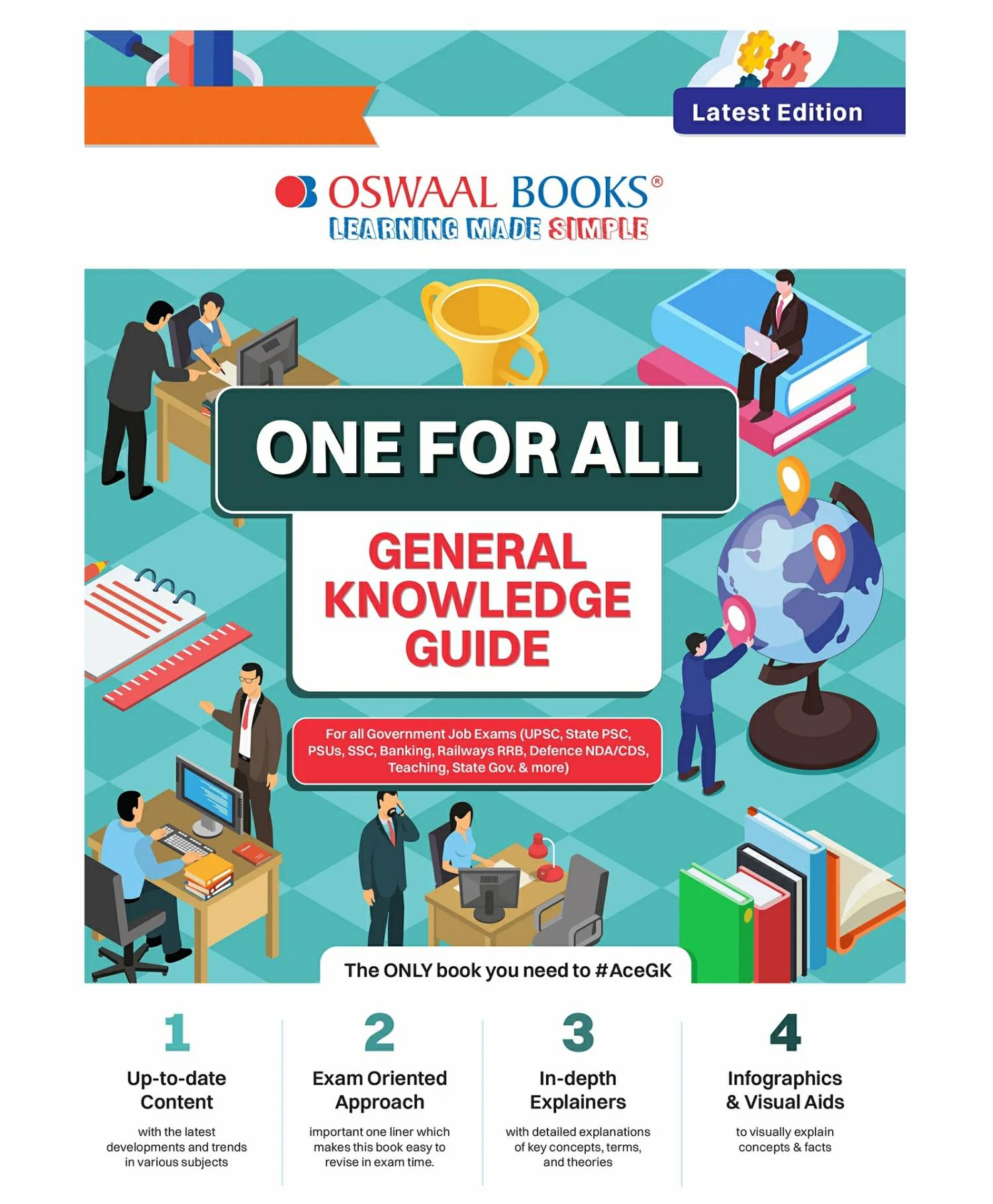 Oswaal One For All Gk Guide English Medium (Latest Edition) For All Government Job Exams (Upsc, State Psc, Psus, Ssc, Banking, Railways Rrb, Defence Nda/Cds, Teaching, State Govt. & More)  |   Academic Books Academic Books Academic Books