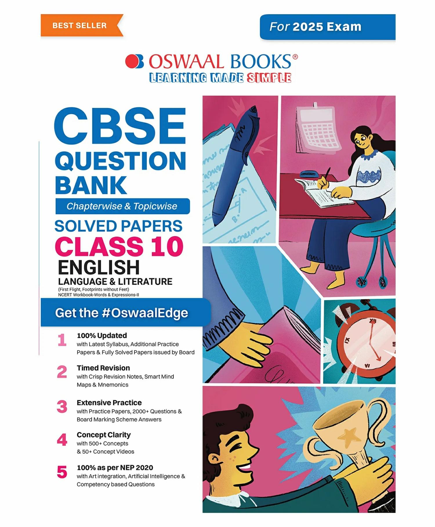 Oswaal Cbse Question Bank Class 10 English Language & Literature, Chapterwise And Topicwise Solved Papers For Board Exams 2025  |   Academic Books Academic Books Academic Books